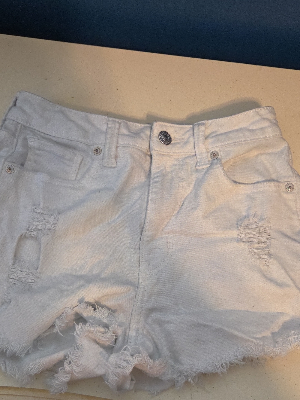 American Eagle White Jean Shorts